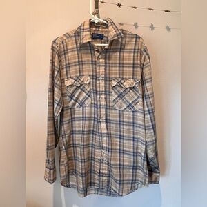 Vintage JCP Cotton Plaid Casual Button Down Shirt in Tall M